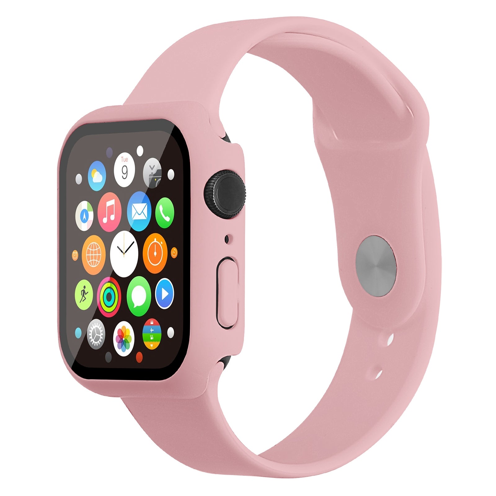 For Apple Watch Series 7 41mm Silicone Durable Watch Band+Hard PC Case with Built-in Tempered Glass Screen Film Size M L For Apple Watch Series 7 41mm Silicone Durable Watch Band+Hard PC Case with Built-in Tempered Glass Screen Film Size M L